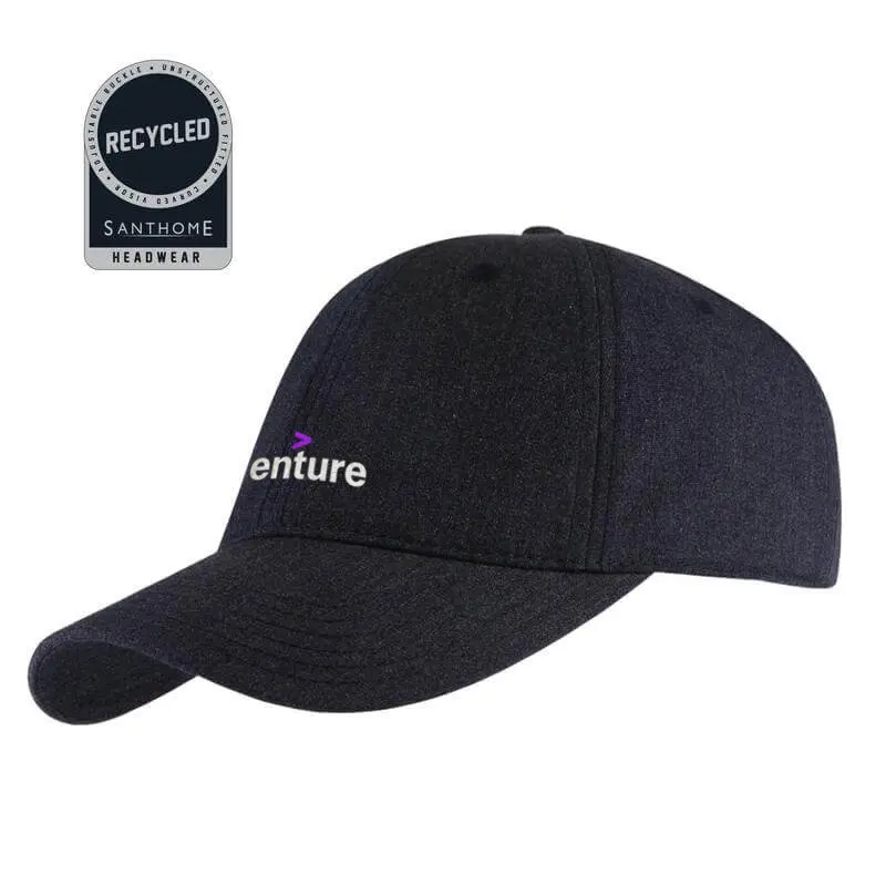 FLEX - Santhome Recycled 6 Panel Relaxed Fit Cap - Navy Blue